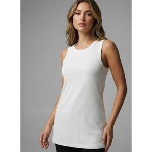 BLK DNM Ribbed Long Tank Top White Sz XL